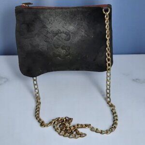 Vintage Vittoria Napoli Italy Leather Purse Embossed Small Mini Crossbody Bag